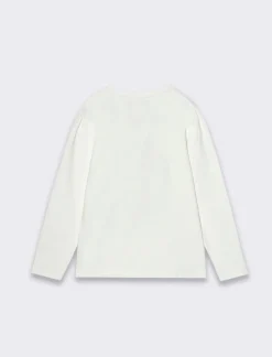 Piazza Italia T-shirt con applicazioni in pelliccia e paillettes - sporco Bianco Hot