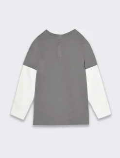 Piazza Italia T-SHIRT CON DOPPIA MANICA - piombo Grigio Outlet