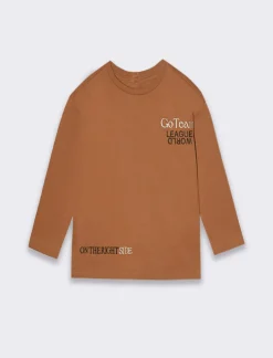 Piazza Italia T-shirt con grande stampa sul dietro - tabacco Marrone Clearance