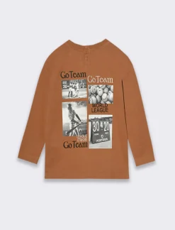 Piazza Italia T-shirt con grande stampa sul dietro - tabacco Marrone Clearance