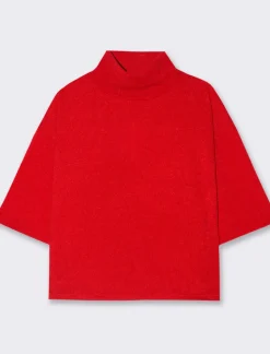 Piazza Italia T-shirt con manica a 3/4 - Rosso Shop