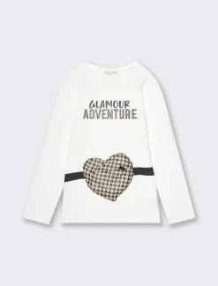 Piazza Italia T-shirt con marsupio da bambina - sporco Bianco Best