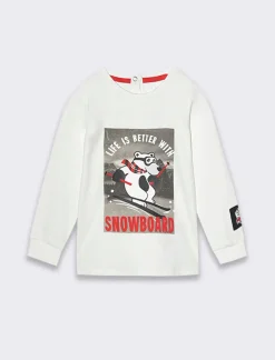 Piazza Italia T-shirt con polsini a costina - panna Bianco New