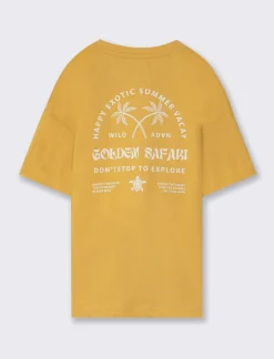 Piazza Italia T-shirt con ricamo e stampa - Senape Giallo New