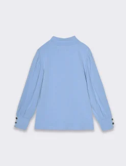 Piazza Italia T-shirt con ricamo frontale e paillettes - Azzurro Discount