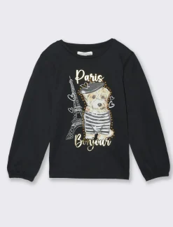 Piazza Italia T-shirt con stampa a borchie da bambina - Nero New