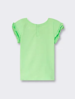 Piazza Italia T-shirt con stampa frontale e glitter - Verde Clearance