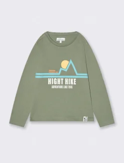 Piazza Italia T-shirt con stampa frontale - Verde salvia Online