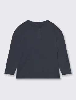 Piazza Italia T-shirt con stampa in cotone garzato - Blu Online