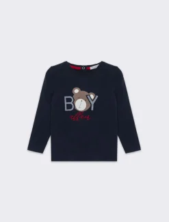 Piazza Italia T-shirt con stampa patch orsetto - Blu Online