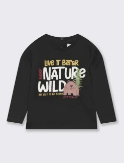 Piazza Italia T-shirt con stampaÂ in jersey peach - Nero Online