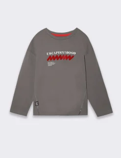 Piazza Italia T-shirt con tagli frontali da bambino - antracite Grigio Clearance