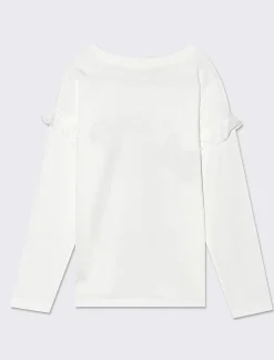 Piazza Italia T-shirt girocollo con rouches Minnie da bambina - sporco Bianco Flash Sale