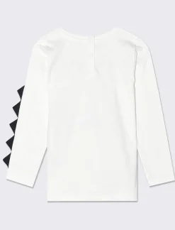 Piazza Italia T-shirt girocollo con stampa frontale e applicazioni - panna Bianco Outlet