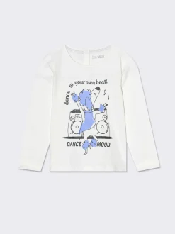 Piazza Italia T-shirt girocollo con stampa sul davanti, disponibile in 3 varianti colore - panna Bianco Discount