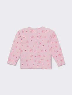 Piazza Italia T-shirt girocollo con stampa fantasia mylar sul davanti da neonata - Rosa Hot