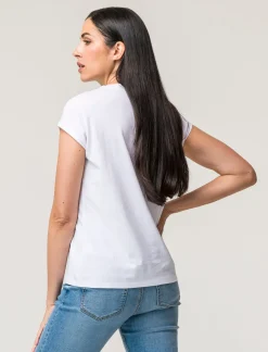 Piazza Italia T-shirt girocollo in cotone con stampa e applicazione cordoncino, vestibilità regular - var 3 Sale