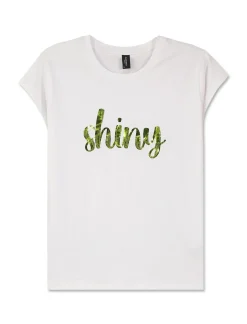 Piazza Italia T-shirt girocollo in cotone con stampa e applicazione cordoncino, vestibilità regular - var 3 Sale