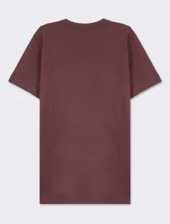 Piazza Italia T-shirt girocollo maniche corte regular fit college inspiration - Bordeaux Rosso Flash Sale