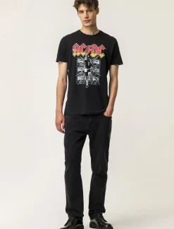 Piazza Italia T-shirt girocollo maniche corte regular fit con stampa GORILLAZ License - Nero Clearance