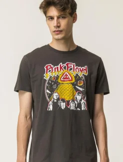 Piazza Italia T-shirt girocollo maniche corte regular fit con stampa PINKFLOYD License - asfalto Grigio Sale