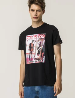 Piazza Italia T-shirt girocollo maniche corte regular fit con stampa DYLAN DOG License - Nero Store