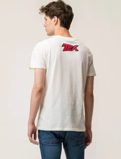 Piazza Italia T-shirt girocollo maniche corte regular fitcon TEX WILLER License - sporco Bianco Clearance