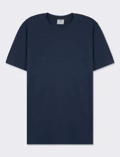 Piazza Italia T-shirt girocollo maniche corte regular fit in jersey cotone premium - Blu Best Sale