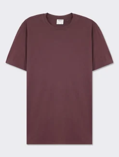 Piazza Italia T-shirt girocollo maniche corte regular fit in jersey cotone premium - Bordeaux Rosso New