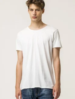 Piazza Italia T-shirt girocollo maniche corte regular fit in jersey in puro cotone - Bianco Online