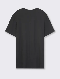 Piazza Italia T-shirt girocollo maniche corte loose fit in jersey slub puro cotone - Nero Fashion