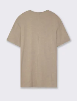 Piazza Italia T-shirt girocollo maniche corte loose fit in jersey slub puro cotone - kaki Verde Best