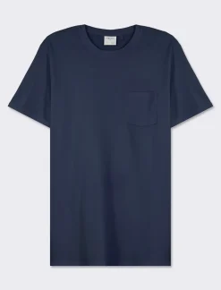 Piazza Italia T-shirt girocollo maniche corte regularfit in jersey puro cotone - Blu Online