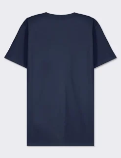 Piazza Italia T-shirt girocollo maniche corte regularfit in jersey puro cotone - Blu Online