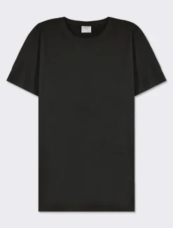 Piazza Italia T-shirt girocollo maniche corte regular fit in jersey puro cotone - Nero Outlet