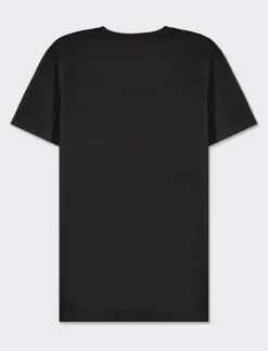 Piazza Italia T-shirt girocollo maniche corte regular fit in jersey puro cotone - Nero Outlet