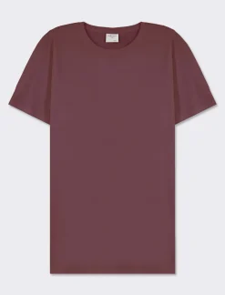 Piazza Italia T-shirt girocollo maniche corte regular fit in jersey puro cotone - Bordeaux Rosso Sale