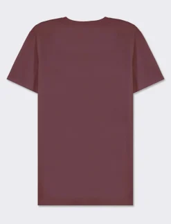 Piazza Italia T-shirt girocollo maniche corte regular fit in jersey puro cotone - Bordeaux Rosso Sale