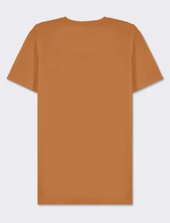 Piazza Italia T-shirt girocollo maniche corte regular fit in jersey puro cotone - tabacco Marrone Cheap