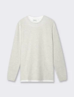 Piazza Italia T-shirt girocollo maniche lunghe regular fit - mel. Grigio Fashion