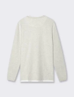 Piazza Italia T-shirt girocollo maniche lunghe regular fit - mel. Grigio Fashion