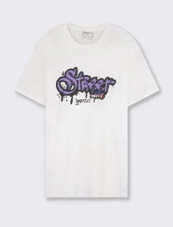 Piazza Italia T-shirt girocollo maniche corte regular fit con stampa graffiti USA Inspiration - Bianco Sale