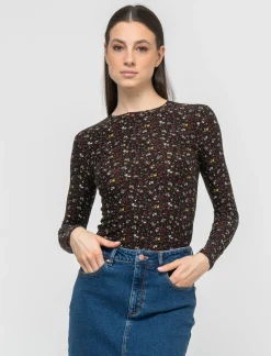 Piazza Italia T-shirt girocollo stampata manica lunga - var 1 Best Sale