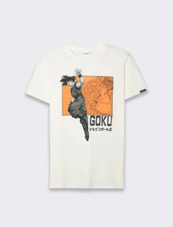Piazza Italia T-shirt girocollocon stampa DRAGON BALL License - sporco Bianco Store