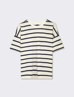 Piazza Italia T-shirt in cotone con manica 3/4 a strisce - var 1 Fashion