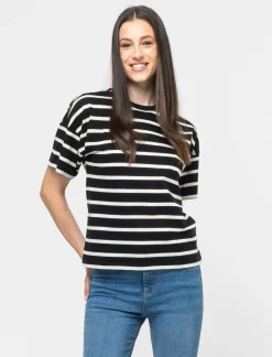 Piazza Italia T-shirt in cotone con manica 3/4 a strisce - var 2 New