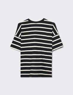 Piazza Italia T-shirt in cotone con manica 3/4 a strisce - var 2 New