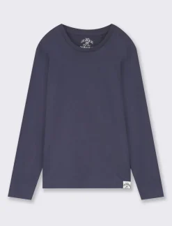 Piazza Italia T-shirt in cotone manica lunga in tinta unita da bambino - Blu Best