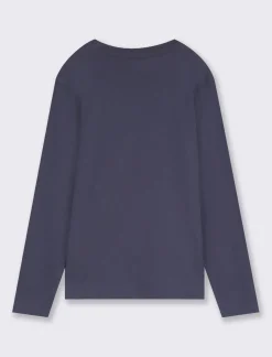 Piazza Italia T-shirt in cotone manica lunga in tinta unita da bambino - Blu Best