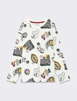 Piazza Italia T-shirt in cotone stampata a manica lunga, vestibilità over. - Fantasia Multicolore Cheap